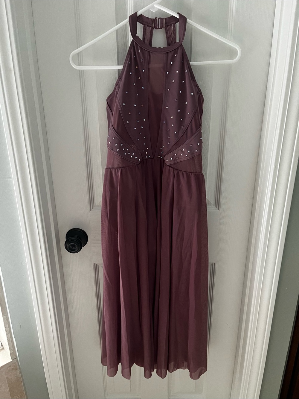 Mauve Halter Dance Dress with Rhinestone Bodice - Balera Dance  size: SA